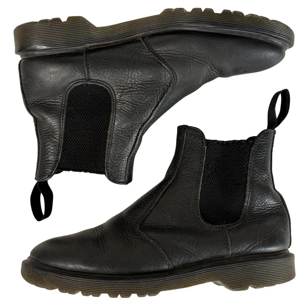 Dr Martens 2976 Chelsea Boots Black Leather Pull On Womens 8 Mens 7 EU 39